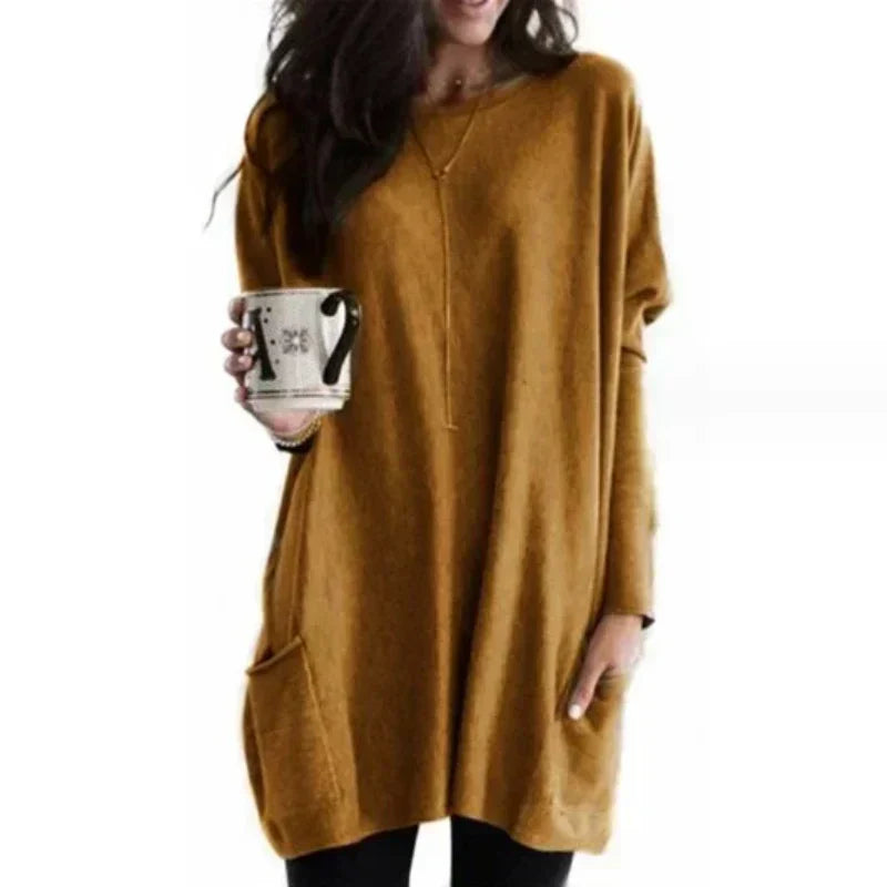 Plush Relaxed Women’s Tunic Sweater - Tunic, Knit, Casual