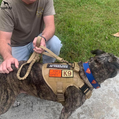 Tactical Dog Harness No-Pull With Front And Back D-Rings Fast-Release Buckles Top Handle Heavy-Duty Training