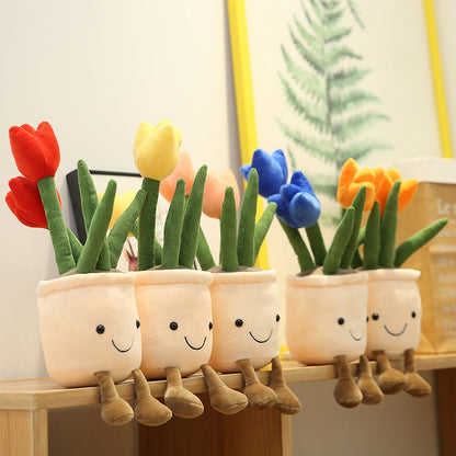 Flower Cute Doll Decoration Plush Toy - 35cm Tulip Bouquet for Living Room, Gift Idea