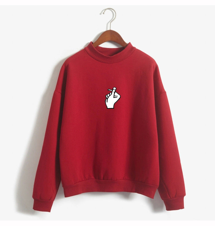 Cozy Oversized Women’s Sweatshirt - Mock Neck, Fleece