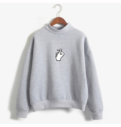 Cozy Oversized Women’s Sweatshirt - Mock Neck, Fleece
