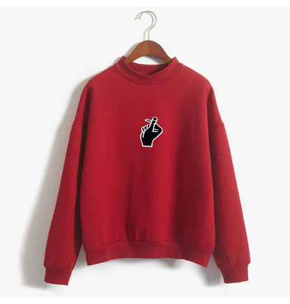 Cozy Oversized Women’s Sweatshirt - Mock Neck, Fleece