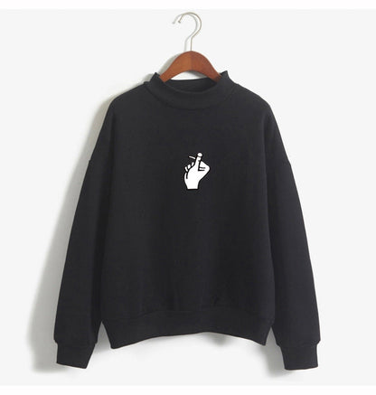 Cozy Oversized Women’s Sweatshirt - Mock Neck, Fleece