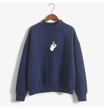 Cozy Oversized Women’s Sweatshirt - Mock Neck, Fleece