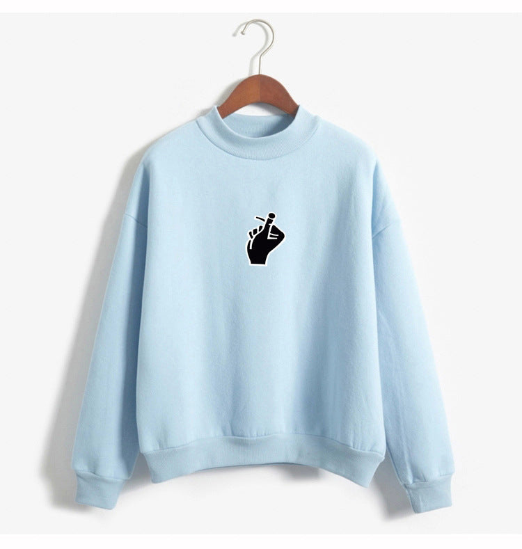 Cozy Oversized Women’s Sweatshirt - Mock Neck, Fleece
