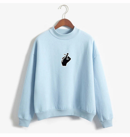 Cozy Oversized Women’s Sweatshirt - Mock Neck, Fleece