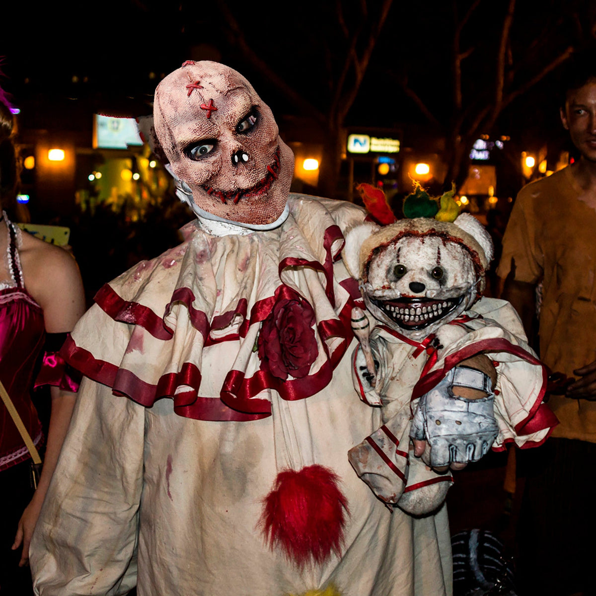 Latex Stitched Horror Mask Brown Halloween 2025 Cosplay