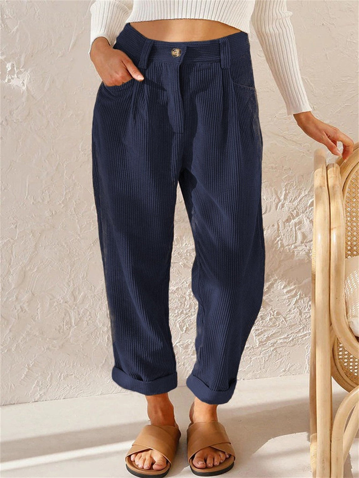 High Waist Casual Women's Pants, Soft Comfortable Fabric, Relaxed Fit, Versatile Styling, Available in Sizes S to 3XL-4