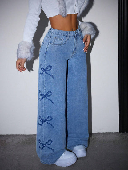 Loose Fit Blue Denim Jeans with Grinding Detail for Casual Stylish Looks-2