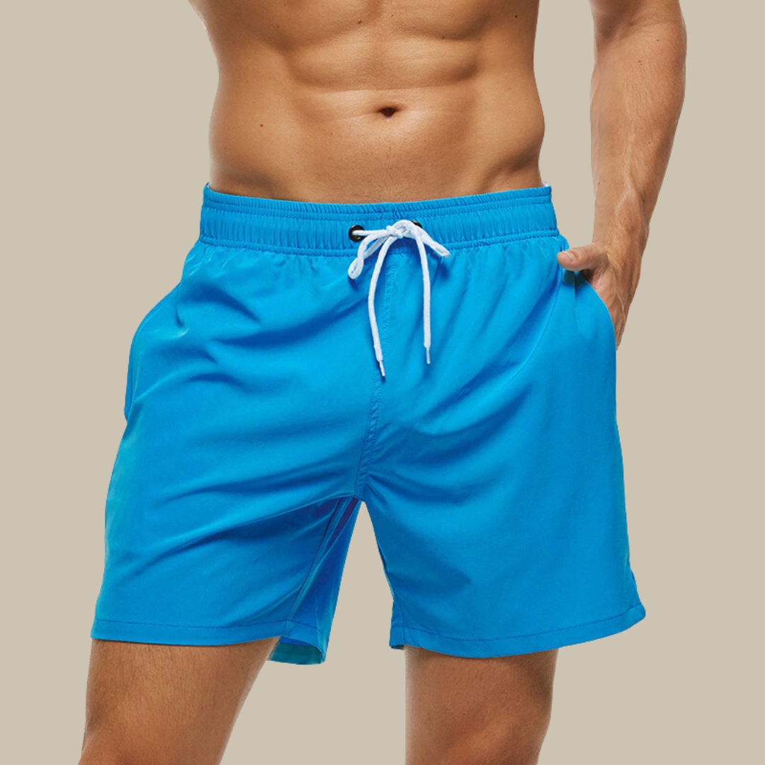 Men's Fast-Drying Swim Trunks with Zipped Pockets and Adjustable Cord Closure, Stretch Cut Bathing Suits for Beach and Pool Activities-5