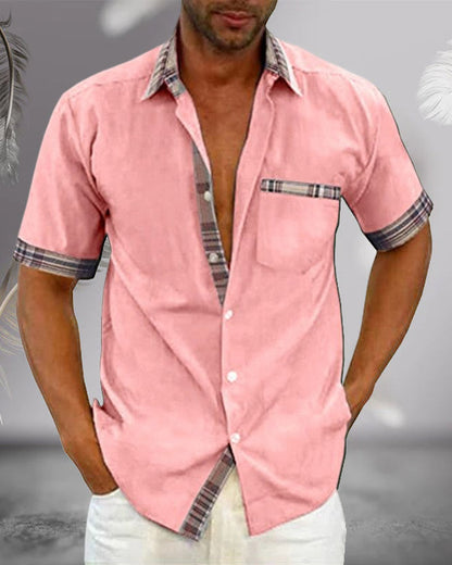 Men's Short Sleeve Cotton Shirt for Casual and Semi-Formal Wear, Breathable Fabric, Slim Fit Available in Multiple Sizes-6