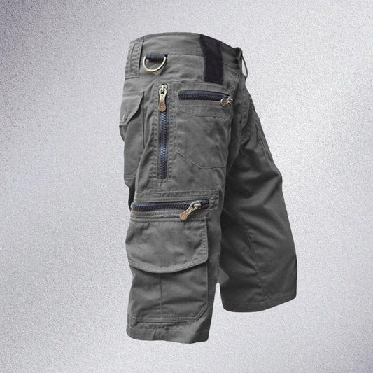 Men's Cargo Shorts with 10 Pockets, Comfortable Cotton Fabric, Adjustable Waistband for Outdoor Activities-1