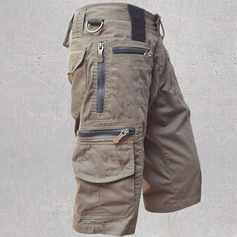 Men's Cargo Shorts with 10 Pockets, Comfortable Cotton Fabric, Adjustable Waistband for Outdoor Activities-4