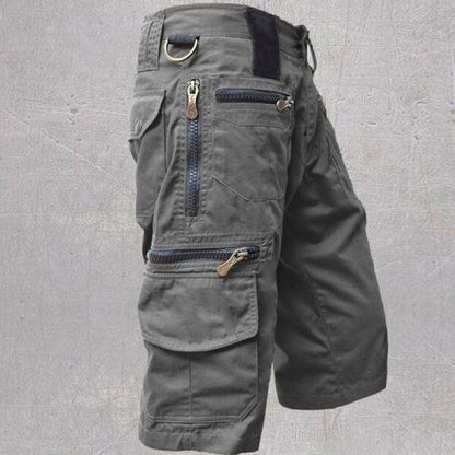Men's Cargo Shorts with 10 Pockets, Comfortable Cotton Fabric, Adjustable Waistband for Outdoor Activities-3