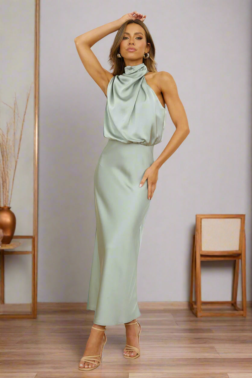 Asymmetric Black Midi Dress for Women - Elegant and Versatile Design for Special Occasions-2