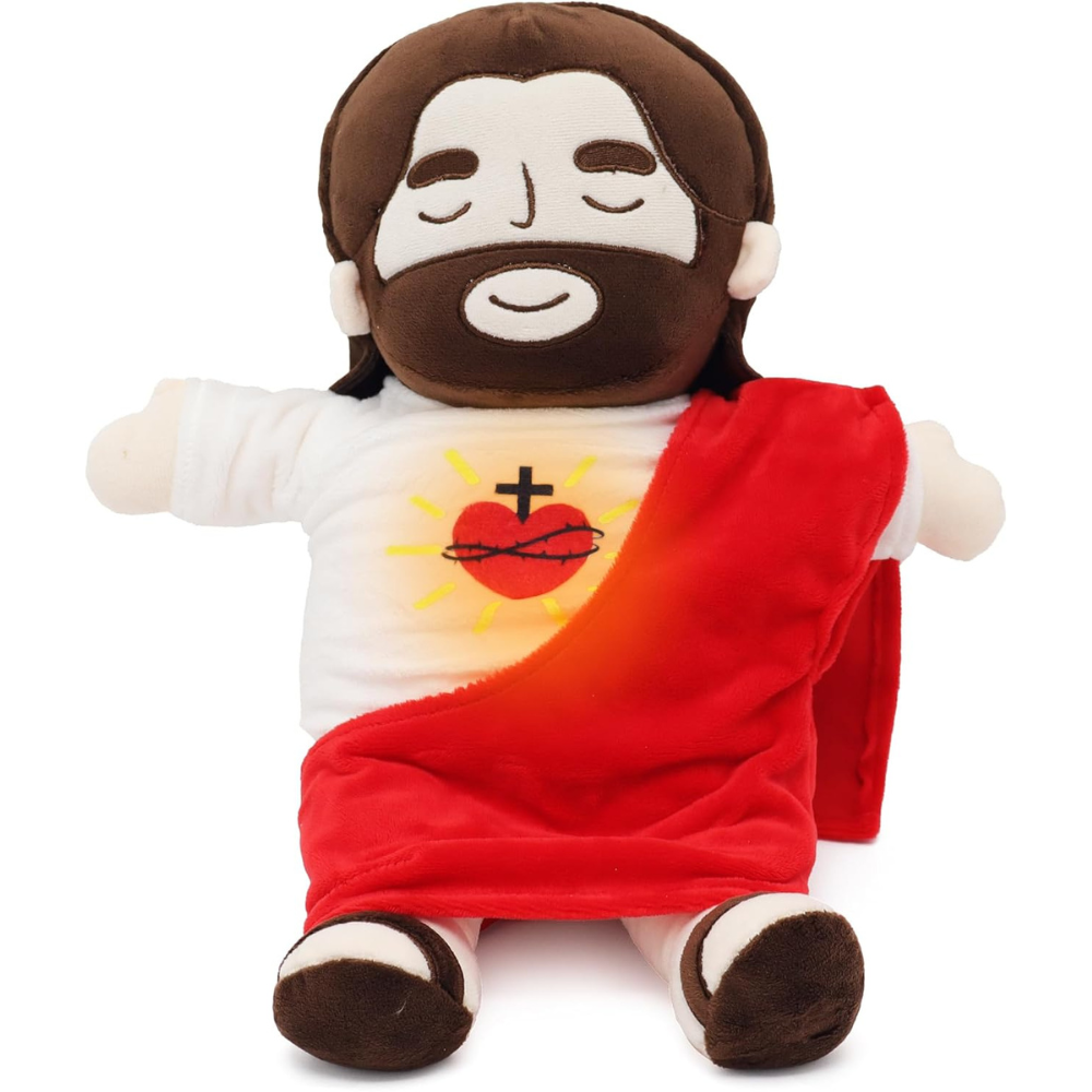 Plush Soothing Breathing Jesus Plushie for Kids Bedtime