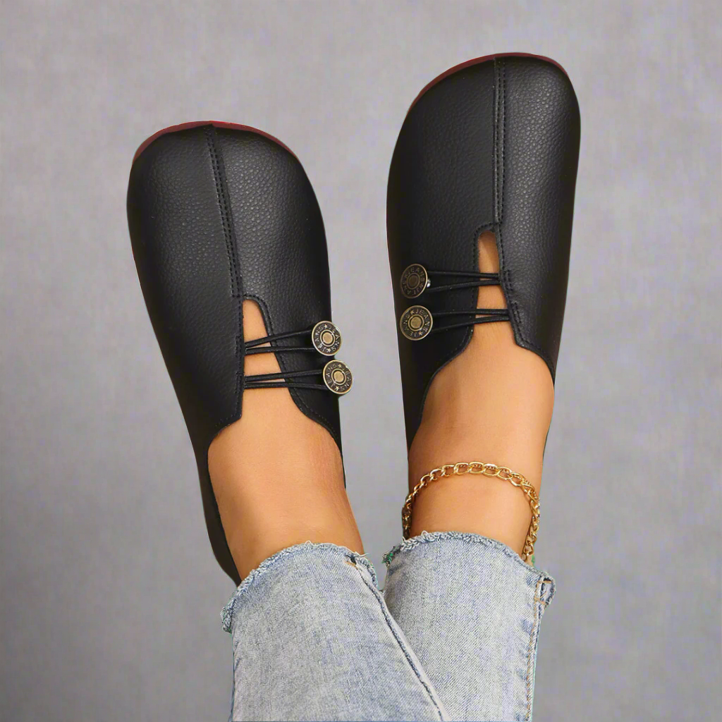 Black Penny Loafers for Women, Premium Goat Leather, Comfortable Everyday Footwear, Stylish and Versatile Design-1