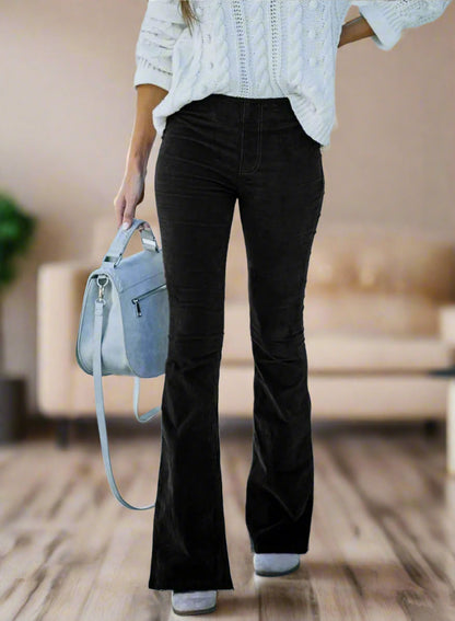 High Waist Flared Pants for Women, Elegant Versatile Trousers, Comfortable Fit, Fashionable Design for Casual and Formal Wear-3