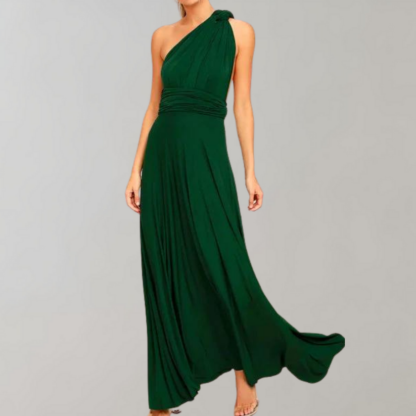 Variant image for Elegant Long Sleeve Maxi Dress with Adjustable Wrap Overlay for Women - Versatile and Comfortable for Any Occasion-1
