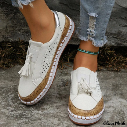Moccasin Slippers for Women, Comfortable Low Heel Slip-On Shoes in Various Colors-1