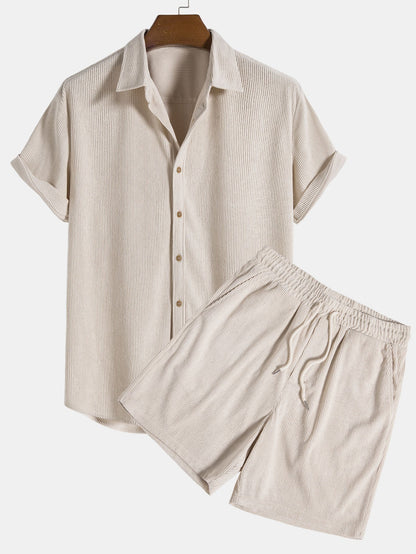 Trendy Two-Part Summer Outfit for Men - Lightweight Casual Wear, Comfortable Fit, Versatile Style-1