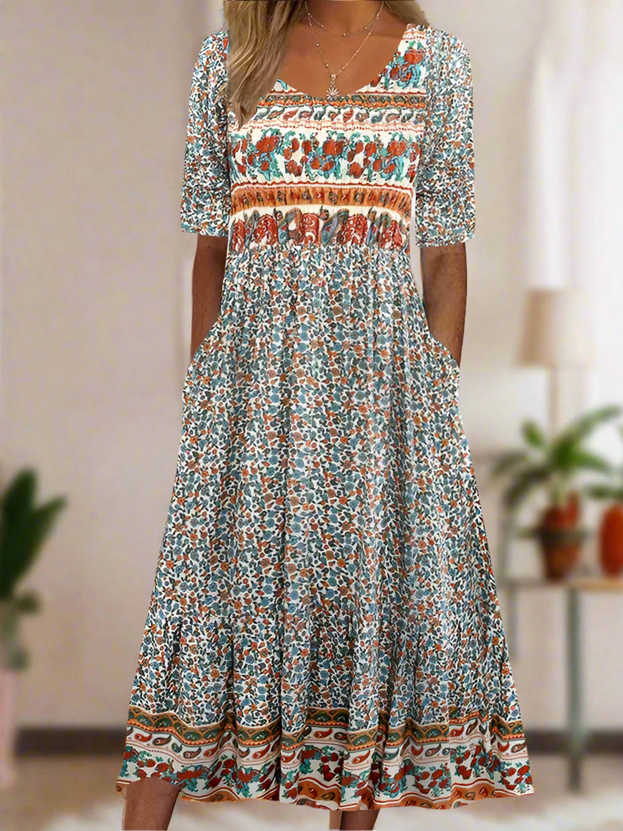 Women's Maxi Dress with Mixed Color Pattern, Casual and Formal Summer Dresses for All-Day Comfort-2