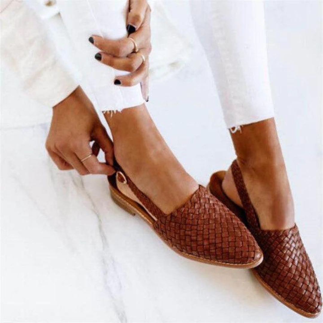 Handmade Strappy Flat Sandals for Women with Adjustable Straps, Comfortable Leather Spring/Summer Footwear-1