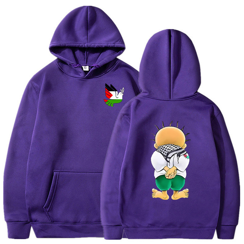 Men's Warm Hoodie - Relaxed Pullover, Polyester, Casual