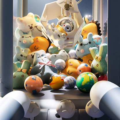 Kit Pro Coin Operated Mini Claw Machine for Kids Arcade Game with Plush Prizes