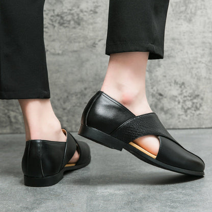 woven PU upper, casual summer footwear for everyday commuting – Breathable men's slip-on loafers