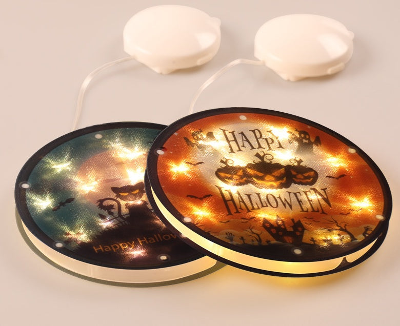 LED Halloween Lantern 160mm PVC Decor, IP44 Spooky Glow
