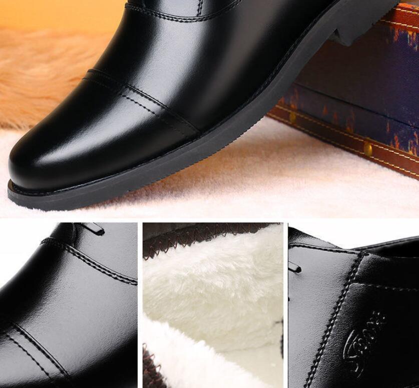 Cozy Warm Mens Ankle Boots - Cap Toe, PU Leather, Winter