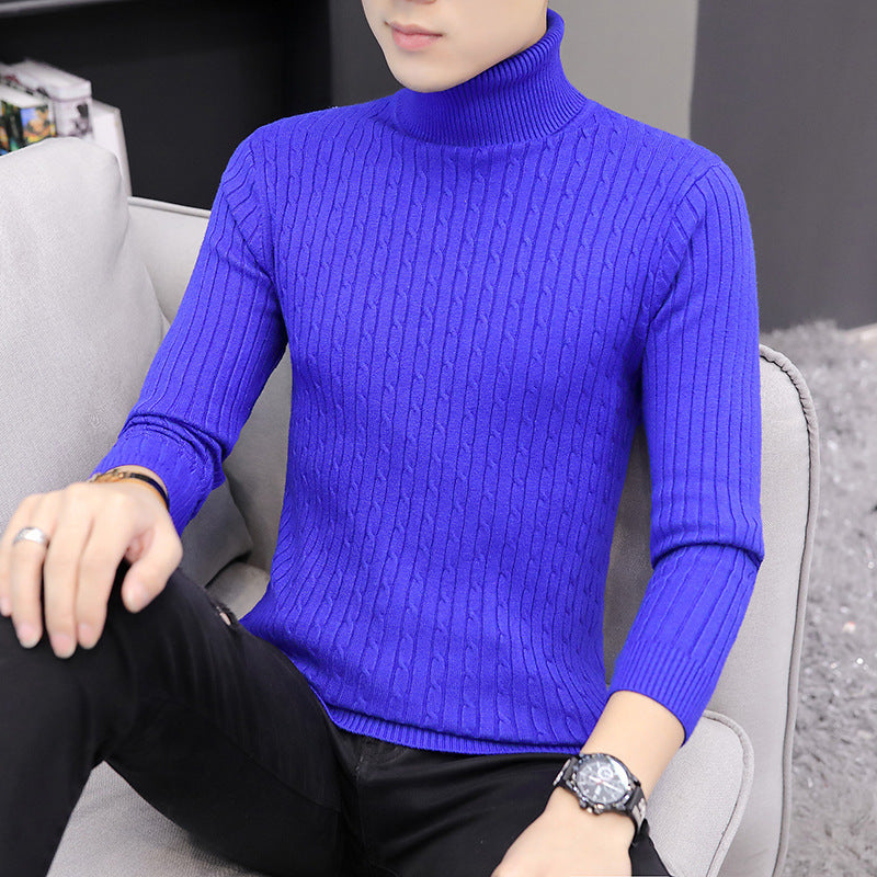 Men’s Fitted Turtleneck Sweater - Slim Fit Cotton Blend