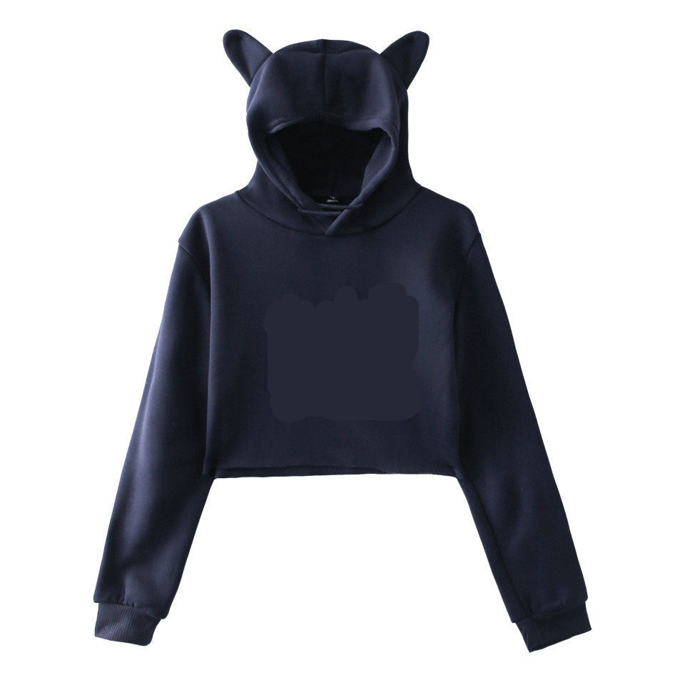 Plush Women's Cropped Hoodie - Boxy Relaxed Cut, Cotton
