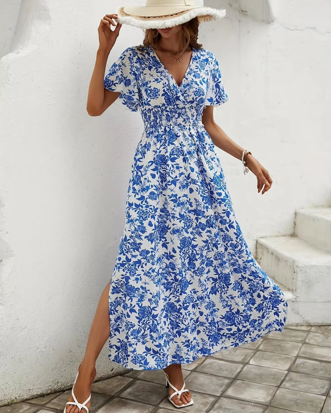 Variant image for Chic Floral Women's Summer Dress, Lightweight Casual Fit, Breathable Fabric for Warm Weather Outings-1