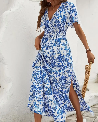 Chic Floral Women's Summer Dress, Lightweight Casual Fit, Breathable Fabric for Warm Weather Outings-2