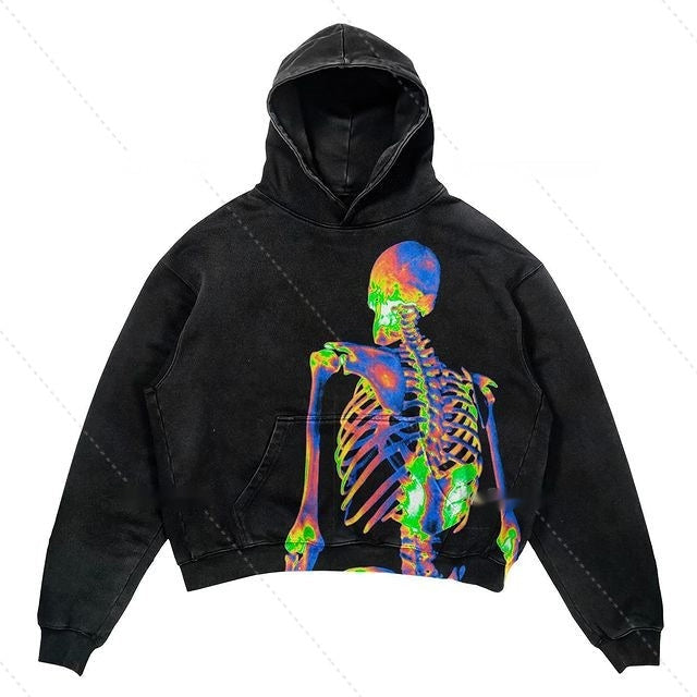 Relaxed Warm Hoodie - Cropped Pullover Polyester Streetwear