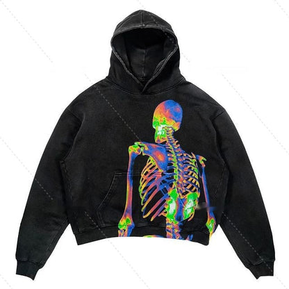Relaxed Warm Hoodie - Cropped Pullover Polyester Streetwear
