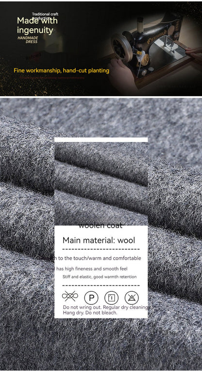 Structured Warm Overknee Wool Coat - Double Breasted, Winter
