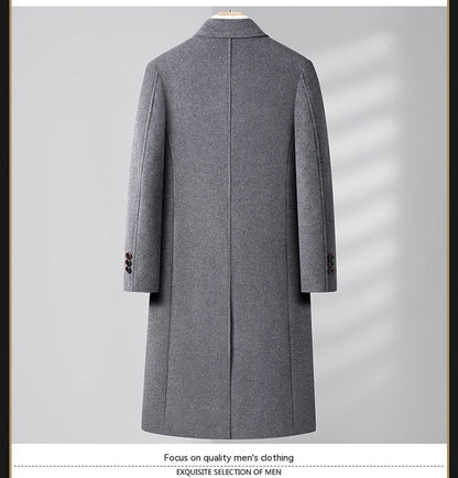 Structured Warm Overknee Wool Coat - Double Breasted, Winter