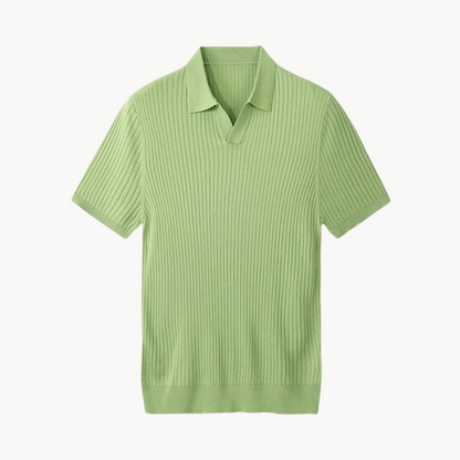 Variant image for Luxurious Mulberry Silk Polo Shirt for Men, Elegant Ribbed Long Sleeve Golf Shirt, Soft Lyocell Cotton Blend, Versatile Casual Wear-26