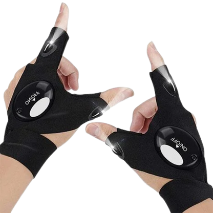 LED Gloves With Water-Resistant Lights - Battery Powered, Cozy for Camping and Repairs