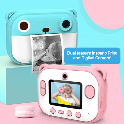 Kid Instant Print Camera - Fun Photography for Kids, Light, Simple to Use, Black & White Prints