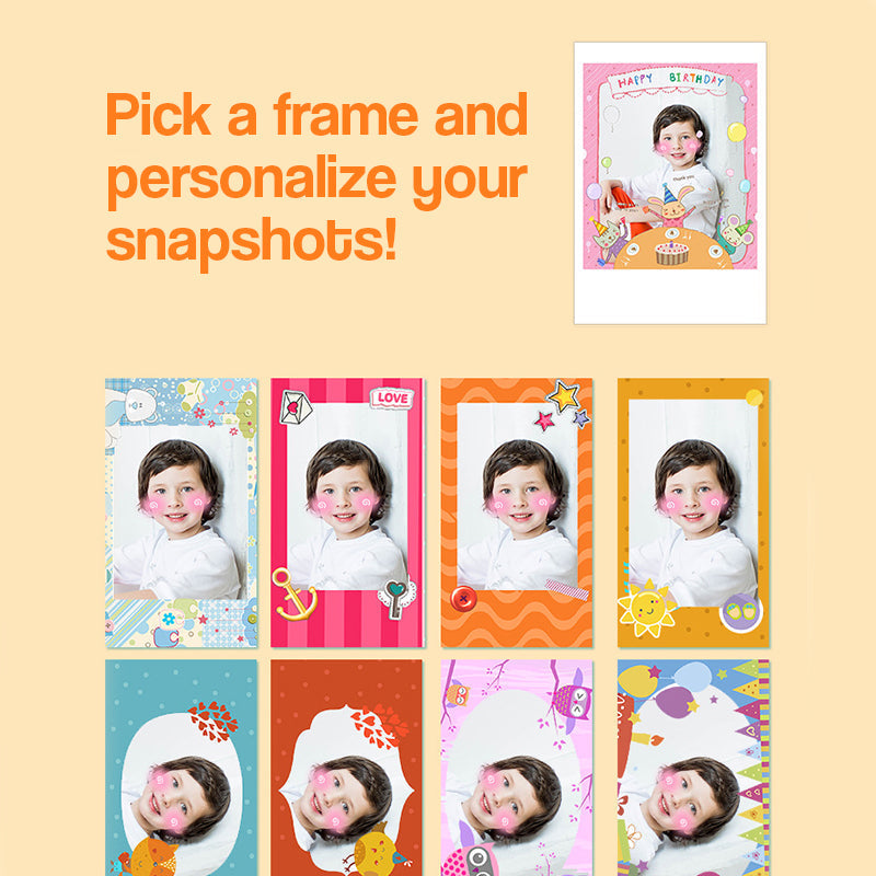 Kid Instant Print Camera - Fun Photography for Kids, Light, Simple to Use, Black & White Prints
