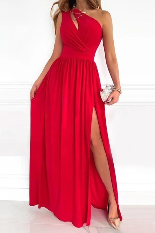 Variant image for Chic One Shoulder Evening Dress, Elegant Black Formal Gown, Knee-Length Semi Formal Dress for Wedding Guests-5