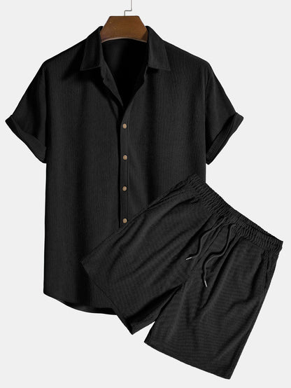 Trendy Two-Part Summer Outfit for Men - Lightweight Casual Wear, Comfortable Fit, Versatile Style-2