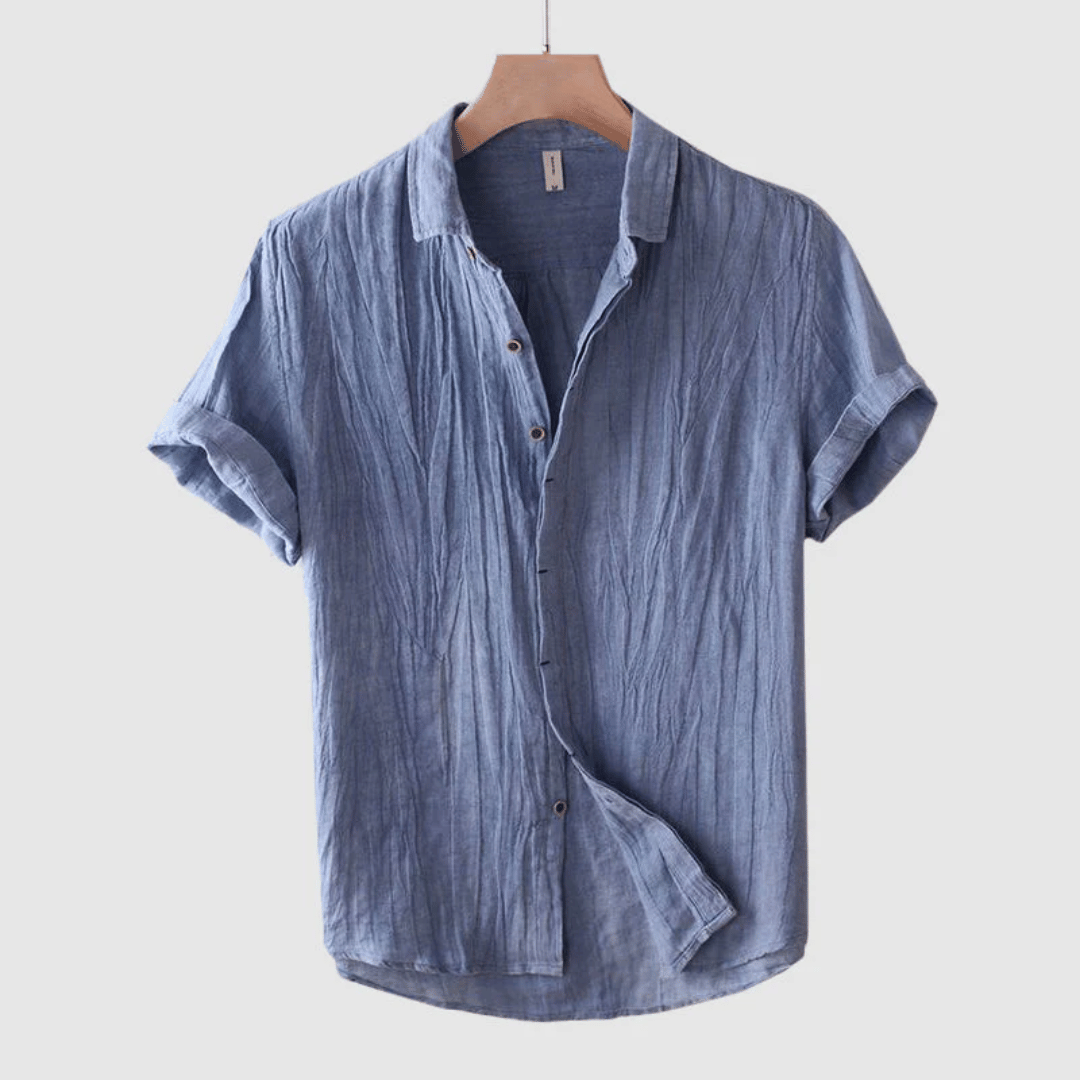 Variant image for Men's Short Sleeve Linen Shirt, Lightweight Breathable Tailored Fit for Casual and Beach Wear-1