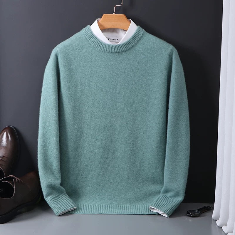Plush Relaxed Men's Crewneck Sweater - Oversized Knit