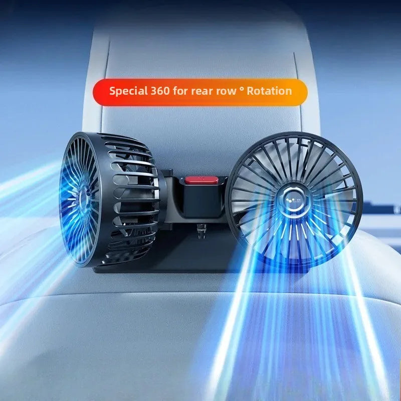 3-Speed USB Fan for Car with Dual Heads and 360-Degree Rotation, Portable Cooling Solution for Summer Comfort 1
