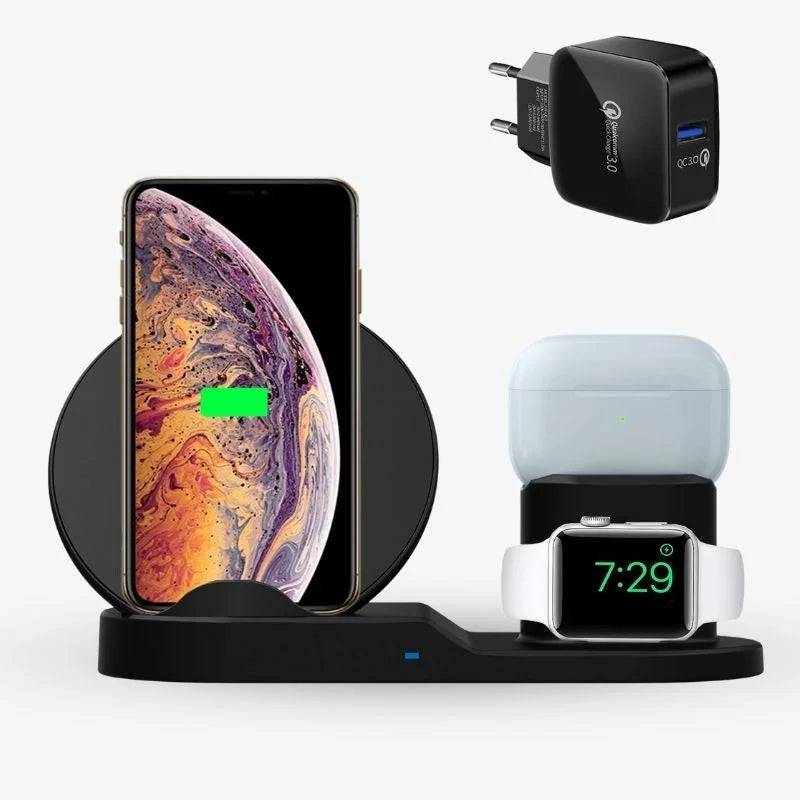 3 In 1 Cordless Charging Dock Station Desk Organizer